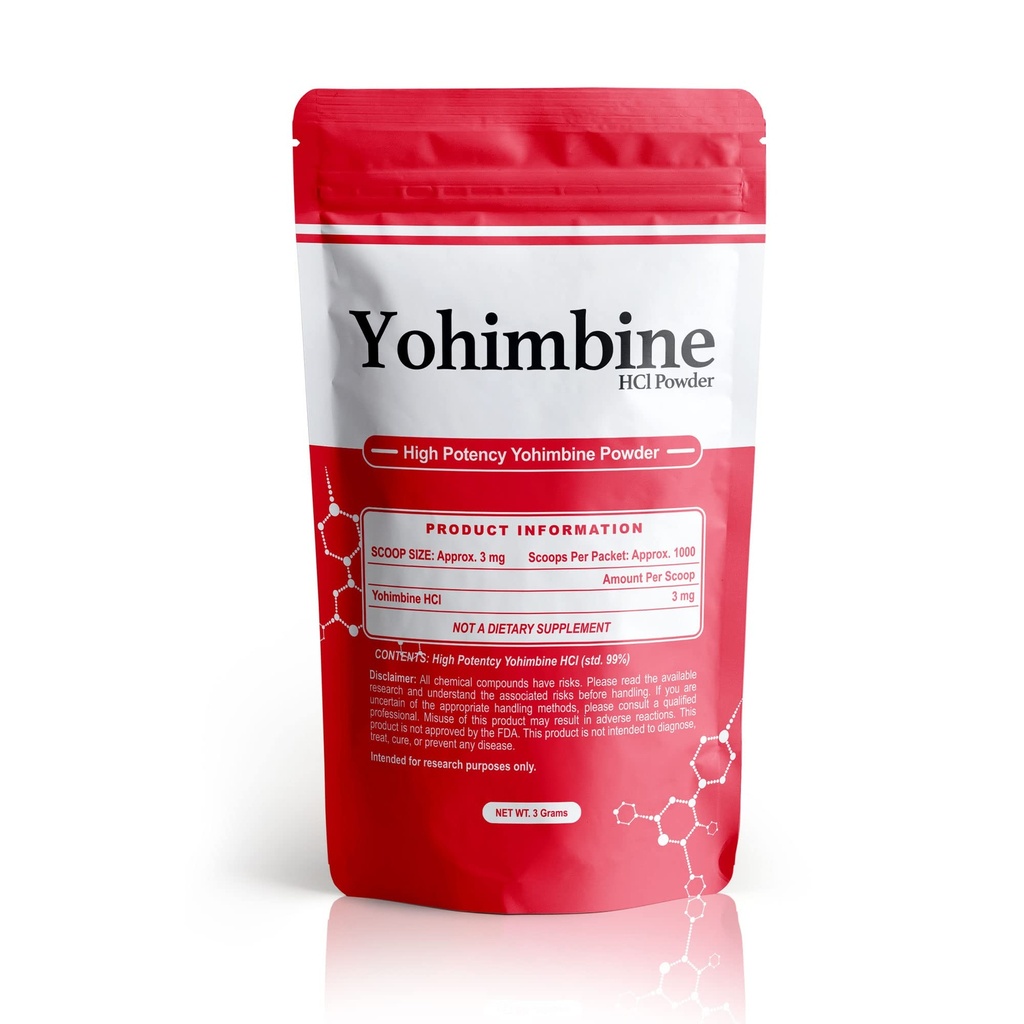 BulkStimulants Yohimbine HCl אבקת 3 מ"ג לכל סקוטפ | 1000 Scoops per Packet