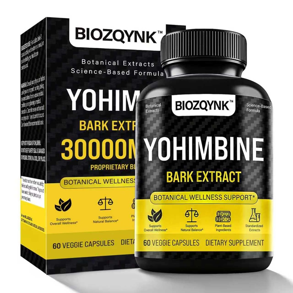 שם הסרטון: Yohimbe Extract + Muira Puama + Maca Root + Black Pepper & Zinc - Plant-based Mix for Daily Wellness - 60 קפסולות טבעוניות