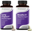Life Seasons Breathe-X עם Lung Capaci-T - Allergy & Respiratory Support - Fast Acting Sinus Relief - מגביר את יכולת החמצן ומפחית את Mucus - 180 קפסולות