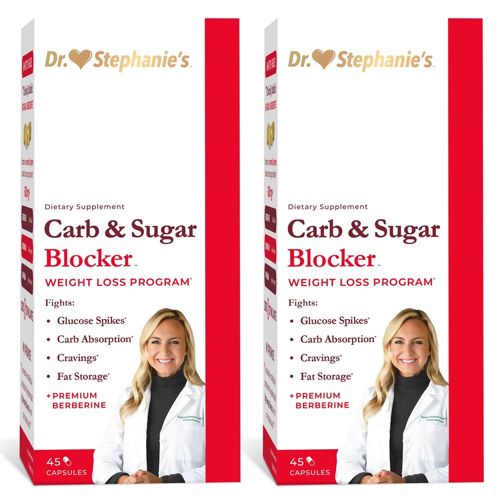 Dr. Stephenie's Mealtime Carb & Sugar Blocker - צמצום פחמימות וסוכרים, Stimulant חינם (2 Pack)