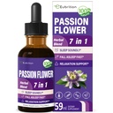 Passion Flower Drops for Sleep Support, Natural Herbal Formula with Valan Root Chamomile Extractance Sleep Soundly &laxation. תוסף זמינות ביולוגית גבוה.2oz