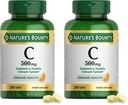 ויטמין C 500 מ"ג של Nature's Bounty ויטמין C 500 מ"ג, מציע מערכת חיסונית בריאה, תוסף ויטמין דייאלי, 250 טבליות צמחוניות (Pack of 2)