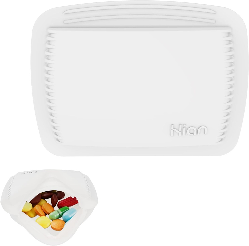 1 Pieces Pill Organer Reusable Pocket Pill Case Open Pill Pouch Silicone Small Pill Box Pill Container Pill Holder Pill Bags ארגון תרופות, ויטמינים וטאבלטים לנסיעה (White)
