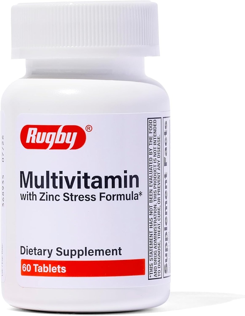 רוגבי Multivitamin עם Zinc Stress Formula - תוספת תזונתית - 60 טבליות