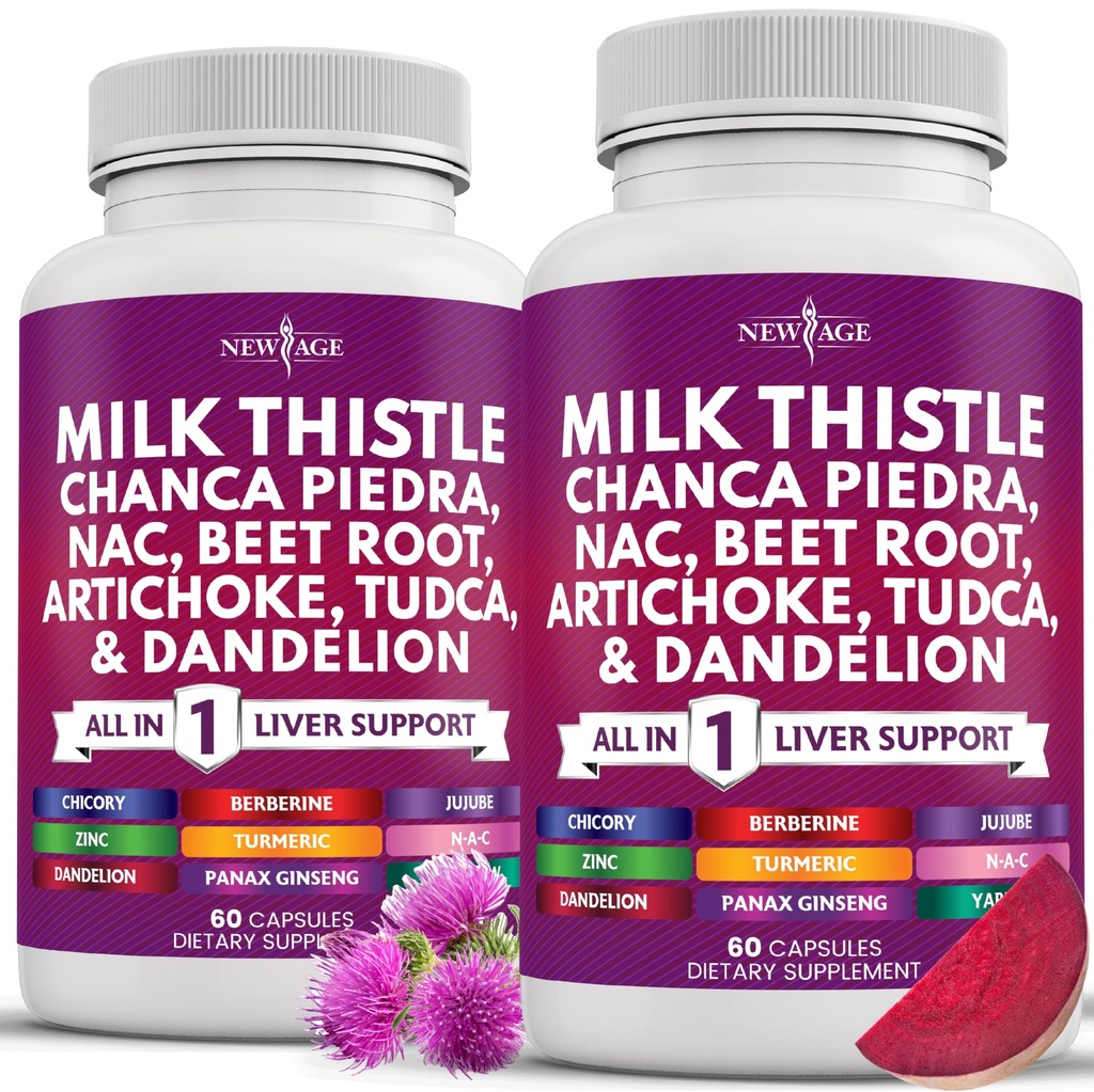 AGE Milk Thistle NAC Chanca Piedra Beet Root Artichoke Dandelion Root Astragalus - Plus TUDCA & ג'ינג'ר - 120 הרוזן ספירה