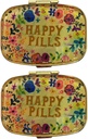 AmyZone Metal Pill ארגן נסיעות ידידותיות לקומפקטית גלולת גלולות חמודות כדי להחזיק ויטמינים / Tylenol / Fish שמן / Supplements / Meds / Tablet for Purse / Pocket (כדורים מאושרים 2 PCs עם Mirror Inside)
