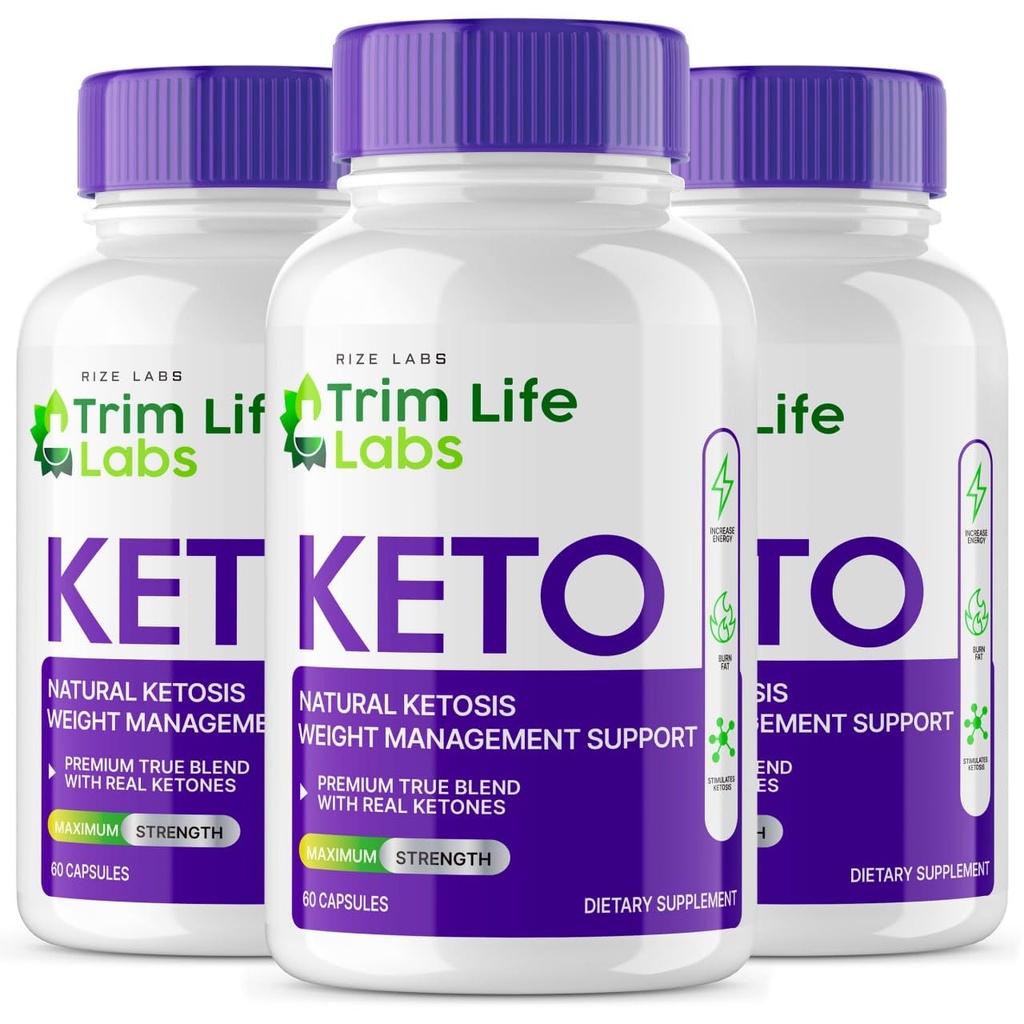 מעבדות גילוח - Trim Life Labs Keto כמוסות - גלולות הרזיה - תמיכה פורמולה כוח מקסימלי, Keto +ACV תוסף (180 קפסולות)