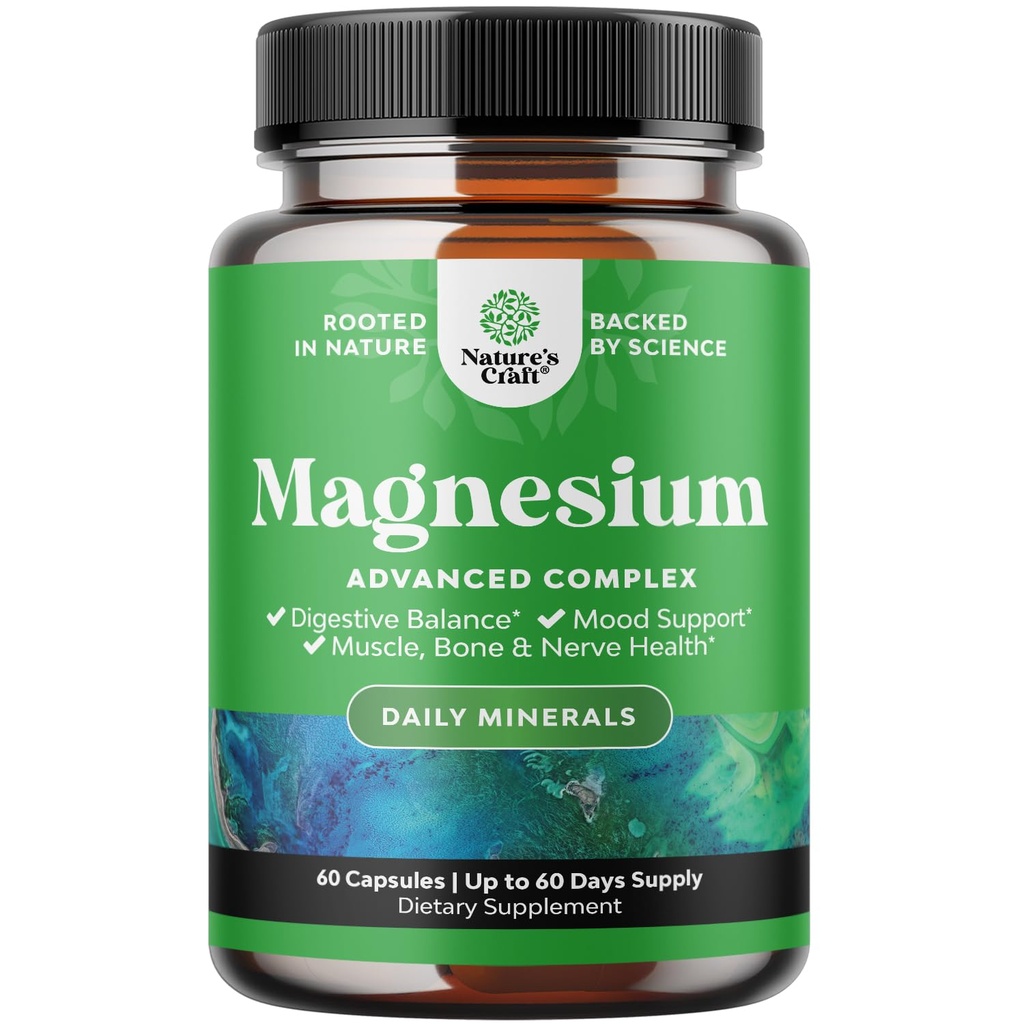 High Absorption Magnesium Complex תוסף - Magnesium Oxide 500 מ"ג עם Citrate 500 מ"ג עבור Sleep and Mood Support - Pure Citrate per Serve forשרירים Stomach and Digestion