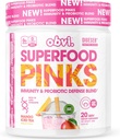 Obvi Superfood Pinks Probiotics | Rich in Antioxidants, Fitogens, Digestive Enzyme Band, Immune Support, Gut Health | Keto, Gluten-Free, No Sugar, 10 מיליארד CFU | מנגו תה, 20 משרתים