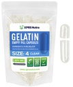 XPRS Nutra Size 4 קפסולות ריקות - 100 Count Small Clear Gelatin קפסולות - Pills DIY קפסולת מילוי - Fillable Pure Bovine Pill Gel Caps for Do-It-Yourselfs Supplements