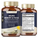 Totaria Brain Supplements for Memory and Focus, Brain Health with L-Tyrosine, Alpha GPC, גינקו בילובה, Bacopa Monnieri, Nootropic Support - Non-GMO, Gluten Free (120 Counts)