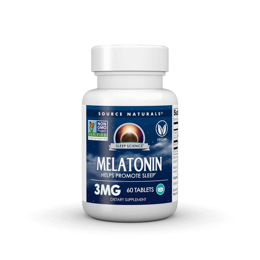מקור Naturals Sleep Science Melatonin - 3 מ"ג, 60 לוחות זמנים משוחררים