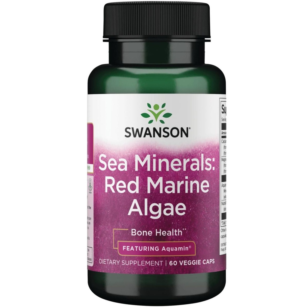Swanson Aquamin Sea מינרלים: Red מינרלים Algae 60 Veg כמוסות