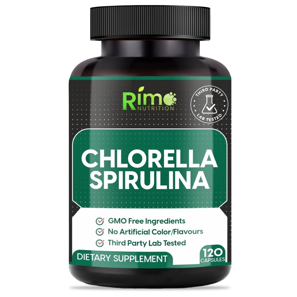 מעבדה Tested Spirulina ו Chlorella קפסולות 1000 מ"ג Per Server- Purest non-Irradiated Blue Algae - הטוב ביותר Raw טבעוני חלבונים - ירוק Superfood