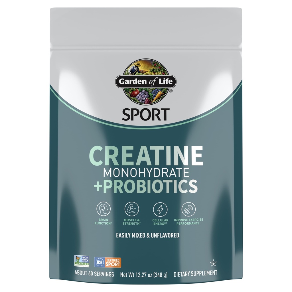 אבקת Monohydrate לנשים וגברים על ידי גן החיים, Micronized Pre Workout עם פרוביוטיקה עבור שריר, כוח, ביצועים, ספורט Amino אנרגיה, בערך 60 קל לערבב לשרתים בלתי משועבדים