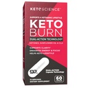 Keto Science Keto Burn כמוסות, Exogenous Ketone, Double-Action with BHB & EGCG, Ketones for Hydration, Keto BHB, תמיכה במשקל, אנרגיה, פוקוס & Ketosis, 60 קפסולות, 15 משרתים, 15 משרתים.
