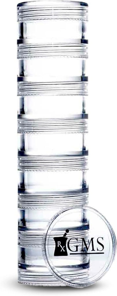7 יום תרופות גלולות מארגנת - Stackable Pill Box - Fits Small Tablets & ויטמינים תוספי - לשמור על התרופה היומית שלך מאורגן במקום אחד - נוסף קטן - Clear