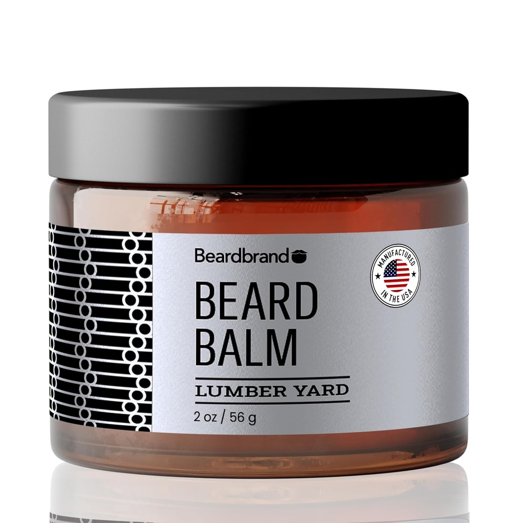 Beard Balm for Men - Service Balm Travel Pack - תומך Thicker Beard, Lumber Yard Scent, Natural Ingredients Butter מפחית יבשות & שיפורים Look - 2 oz