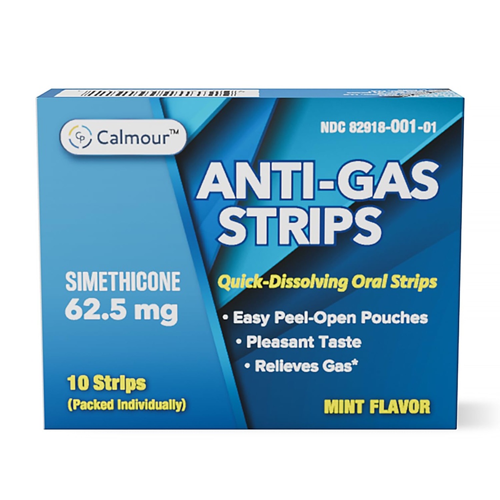 Anti Gas Relief 10 Strips | Mint Flavor Oral Dissolvable Anti Bloating Strips