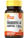 Sundance Probiotic 14 Complex | 3 מיליארד תרבות פעילה | 60 קפסולות | Non-GMO ו- Gluten Free Supplement