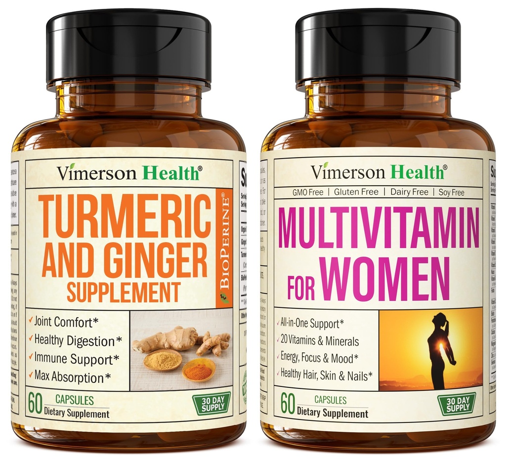 תוסף Turmeric וג'ינג'ר Root Joint Support Supplement & Complete Multivitamin for Women