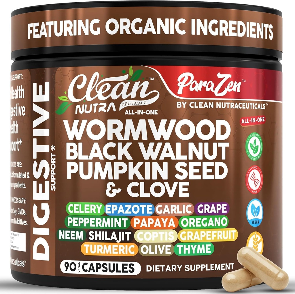 ניקוי Nutra Wormwood Black Walnut Pumpkin Seed Clove שמן Celery Garlic Grape Papaya Neem Diatomaceous Earth Womens Probiotic Gut Health ניקויse Detox Oreganoאולי Turmeric תוספי קפסולות טבעוניות