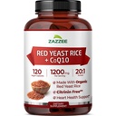 כוח נוסף Red Yeast Rice עם CoQ10 - 20X ריכוז של 1200 מ"ג Red Yeast אורז תוספת עם Niacin CoQ 10 ו- BioPerine עבור Absorption משופרת - Non-GMO Vegan & ISO מעבדה נבדקה (75 משרתים)