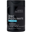 Sports Research High Potency Zinc Picolinate 30mg with Organic Coconut Oil | Highly Absorbable Zinc Supplement for Healthy Immune & Enzyme Function - Non-GMO Tested & Gluten-Free (180 Liquid Softgels)