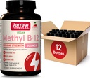 Jarrow Formulas Active Methyl B-12 500mcg, תוספת תזונתית לייצור אנרגיה סלולרית ותמיכה בבריאות המוח, 100 צ'ילי צ'רוב-Flavored Chewable Tablet, 100 יום אספקה, חבילה של 12 ימים