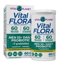 Vital Planet - ויטאל פלורה גברים מעל 55 Daily Probiotic, 60 מיליארד CFU, Diverse Strains, אורגני Prebiotics, Immune Support, Immune Health Shelf Stable Probiotics for Men, 60 קפסולות