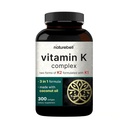 NatureBell ויטמין K Complex - 300 Softgels - מספק 2,600mcg ויטמין K - מלא Spectrum Bone & Heart Health תמיכה תוסף - High Absorption K1 & K2 MK-4 & MK-7 *
