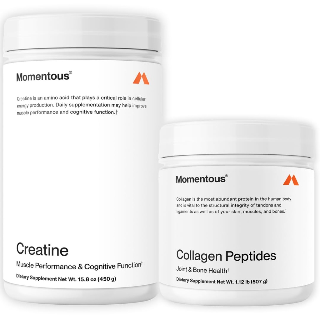 אבקת Creatine Monohydrate אבקת & Grass-Fed Collagen Peptides אבקת Stack - תמיכה כוח, שריר Lean, & Recovery - FORTIGEL & ויטמין C לשיער, עור, ציפורניים, ותמיכה בריאות משותפת