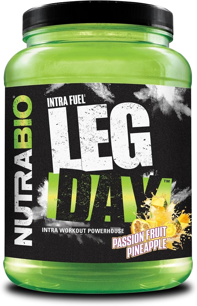 NutraBio Leg אבקת Intra Workout - תוספת פחמימות מתקדמת עם Cluster Dextrin & אלקטרוליטים - אבקת Carb עם EAAs / BCAAs - Cyclic Dextrin עבור ביצועים - תשוקה פירות Pineapple, 20 משרתות