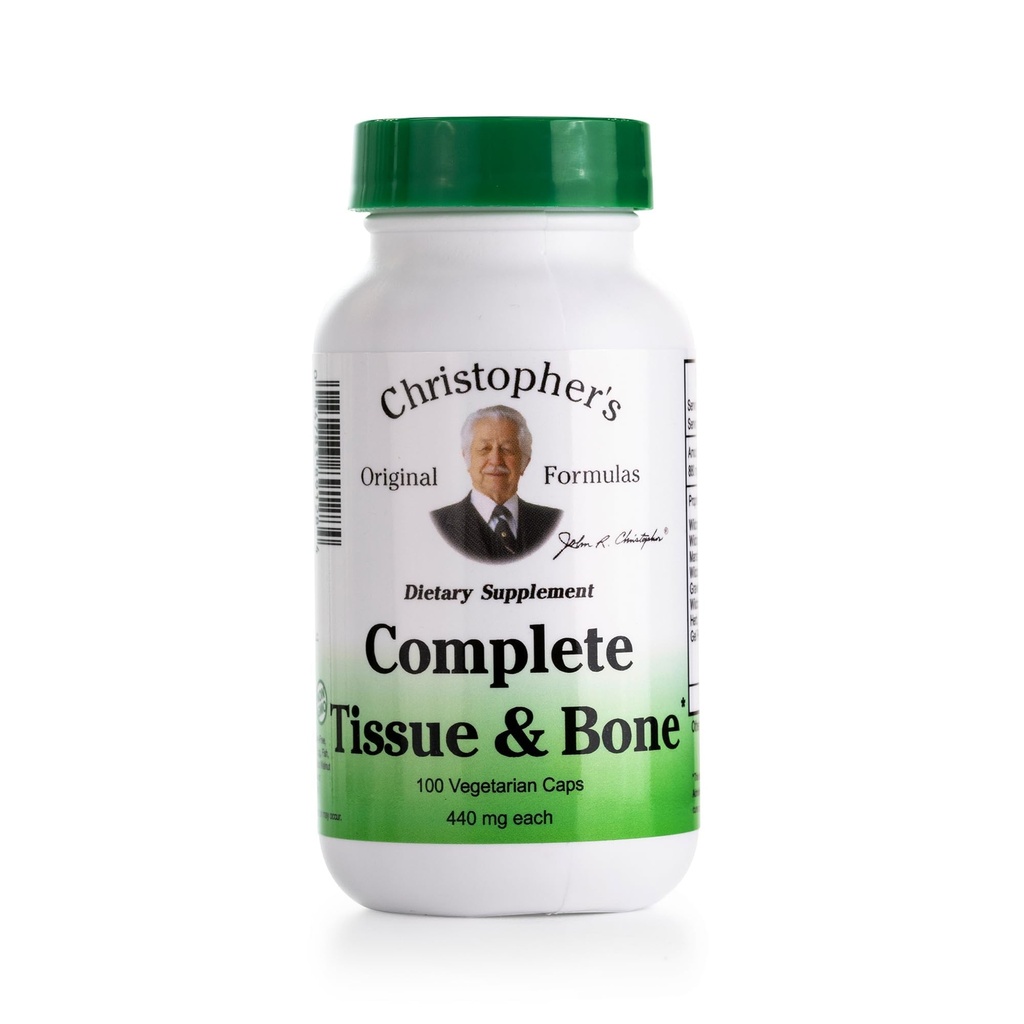 פורמולה מקורית של כריסטופר פורמולה Tissue & Bone - 100 Veg Caps | Herbal Support for Bones & Connective Tissue