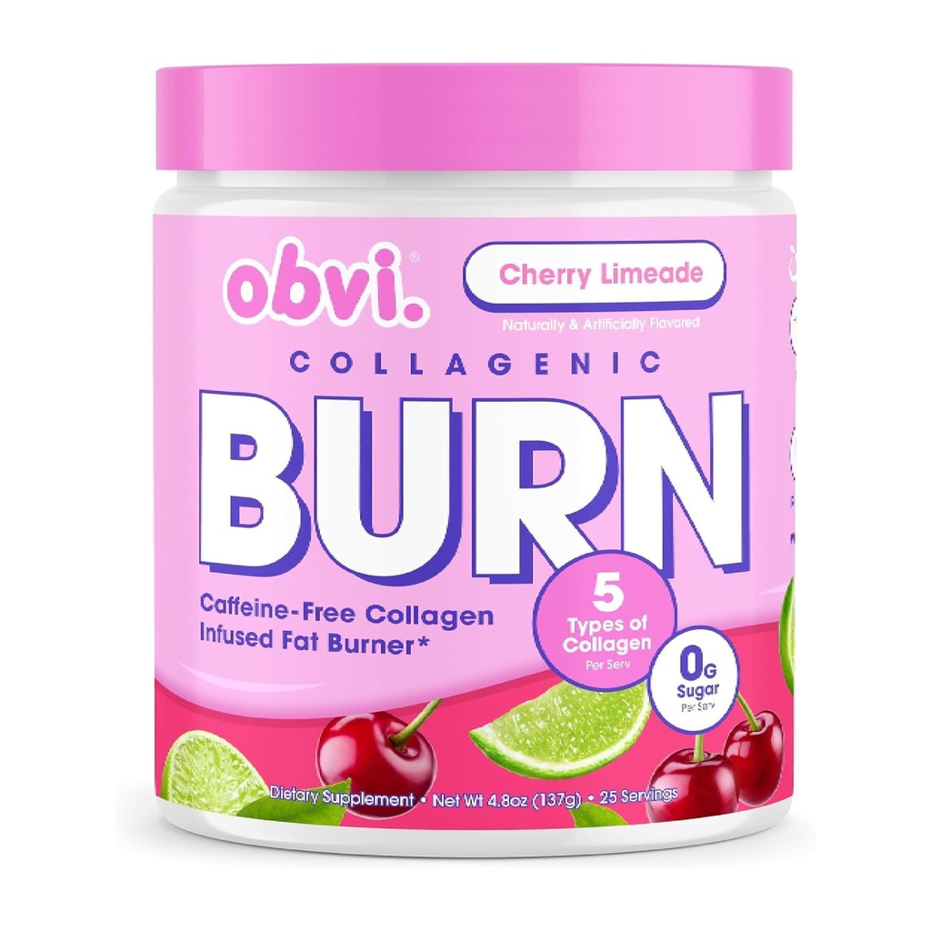 Obvi Collagenic Burn אבקה | שיתוף פעולה עם GBB, Ashwagandha & Green Coffee | Boosts Metabolism, Energy, and Wellness | תומך ב- Skin, Hair, Nails, Joints