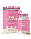 VITA-PCOS Supplement Bundle for Women – Myo-Inositol & D-Chiro Inositol Powder (40:1 Ratio, 2000mg Myo, 50mg D-Chiro), 90 Capsules, with Magnesium Citrate (150mg) for Energy & Digestion, 90 Capsules