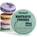 Nootropic Caffeine Pouches, אנרגיה Pouches עם 50 מ"ג Caffeine | Turine | ויטמין B12 | Alpha-GPC | L-theanine, Focus and Energys Variety Packs 5 Flavors
