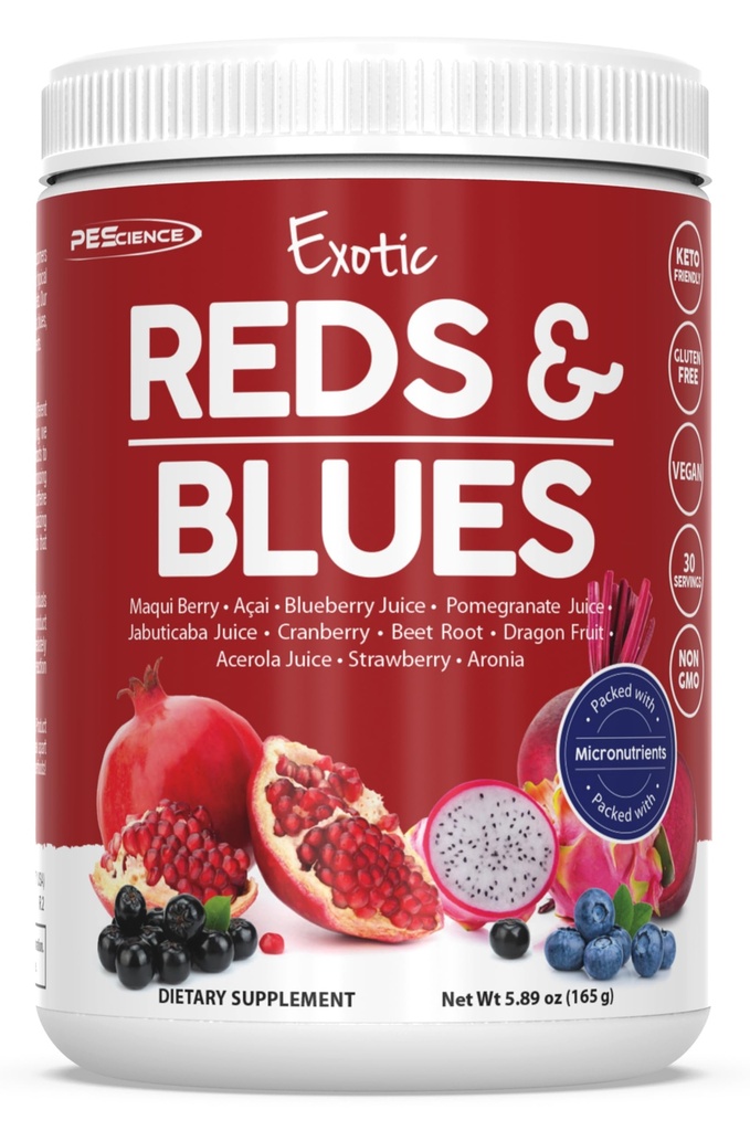 PEScience Reds & Blues Superfoods אבקת, 30 משרתות, תוספי Myo-Inositol, Beet Root אבקת, Pomegranate ו- Acai Extract, Freeze-Dried Antioxidant פירות תערובת