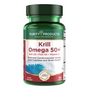 מוצרי Purity קריל אומגה 50 (Krill + Fish Oil בלגן 1000mg + Astaxanthin 500mcg + Phospholipids 200 מ"ג + ויטמין D 500 IU) - 60 מיני Softgels
