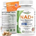 Nature Whisper® NAD+ Supplement 620mg | 6-in-1 Complex with Resveratrol, Ashwagandha & Urolithin A - Daily Energy Stack for Focus, Brain Fog & Healthy Aging - 60 Capsules