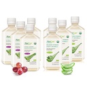 AloeCure אורגני Aloe Vera Juice - 8 Bottle Sample Pack - Grape and Natural Flavor, 8x500 מ"ל