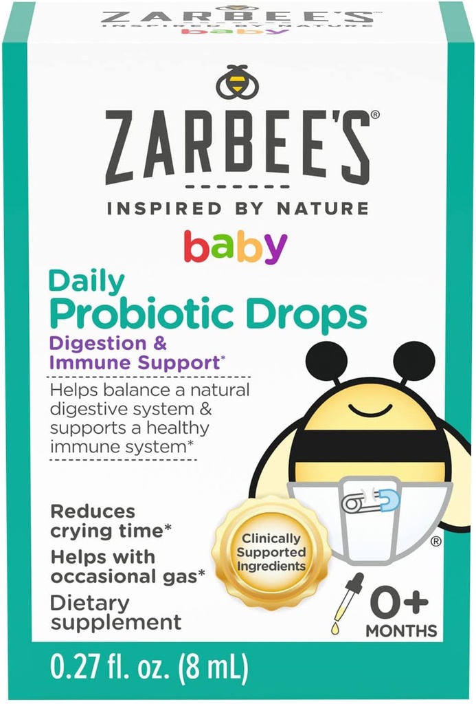 התינוק של זרבי Probiotic Drops, Daily Digestive + Immune Support, תינוקות ולמעלה, 0.27 Fl Oz