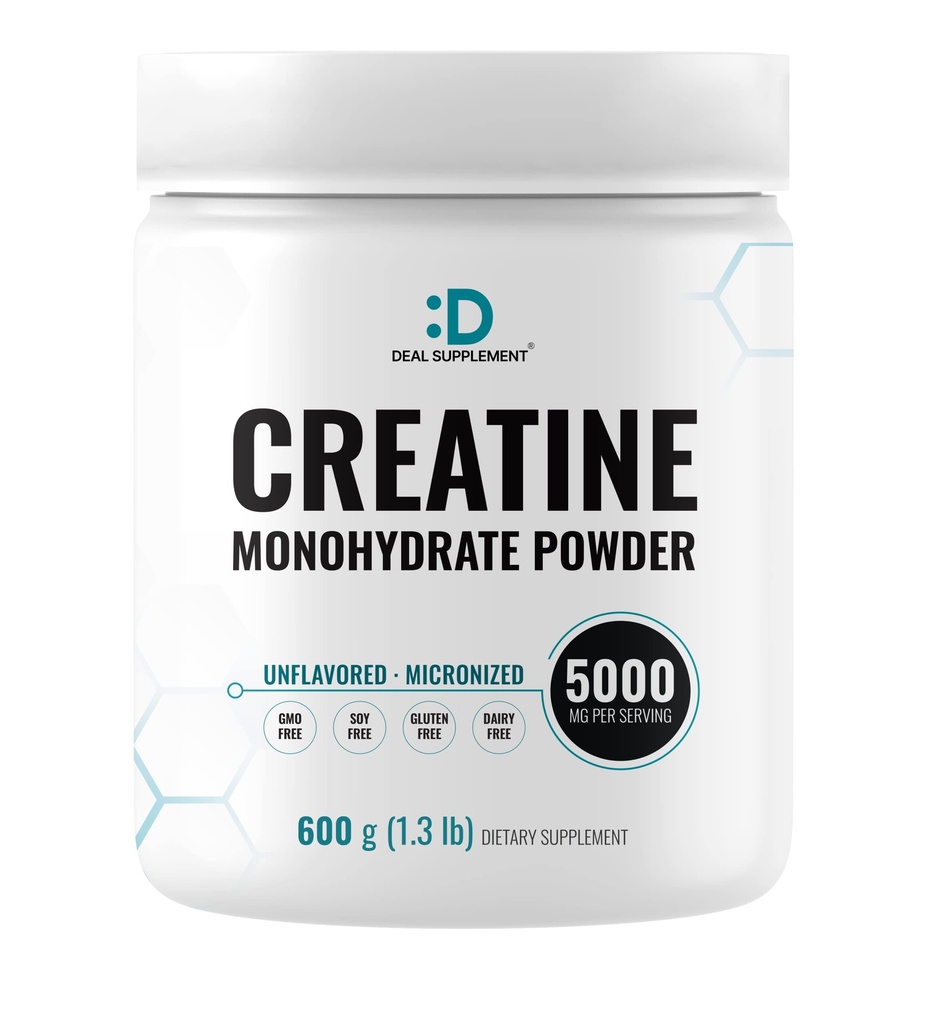 מיד אבקת Creatine Monohydrate, 5g Per לשרת - 120 משרתים | Micronized, Unflavored, Fast Absorbing פורמולה | תמיכה בחוזק, Power & High-Intensity Training