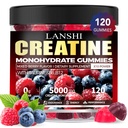 Creatine Monohydrate Gummies 5000 מ"ג - סוכר חינם תוספת עבודה עבור גברים ונשים, קריטין חניכיים עבור שריר, כוח, התאוששות, בריאות קוגניטיבית וזיכרון, מעורב ברי פלפור, 120 הרוזן