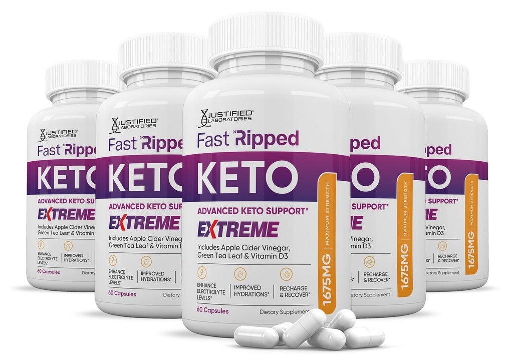 (5 Pack) Fast Ripped Keto ACV Extreme Pills 1675MG Keto תומך בלגן קפסולה אלטרנטיבית ל-Kto ACVmies פורמולה Apple Cider Vinegar נוסף אבקת שמן זית ירוק 300 קפסולות על פני כדורעף