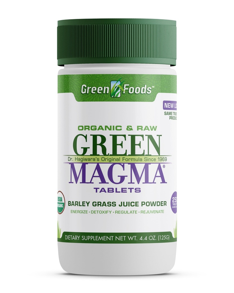 מזון ירוק מקורי Magma Barley Grass Nutritional תוסף, 250 טבליות (500 מ"ג Ea) מוסמך אורגני