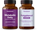 Pendulum Metabolic Daily & Polyphenol Booster Bundle - Prorietary Akkermansia Proביוטיקה תוספת תערובת לשיפור Metabolism & Cardio Health