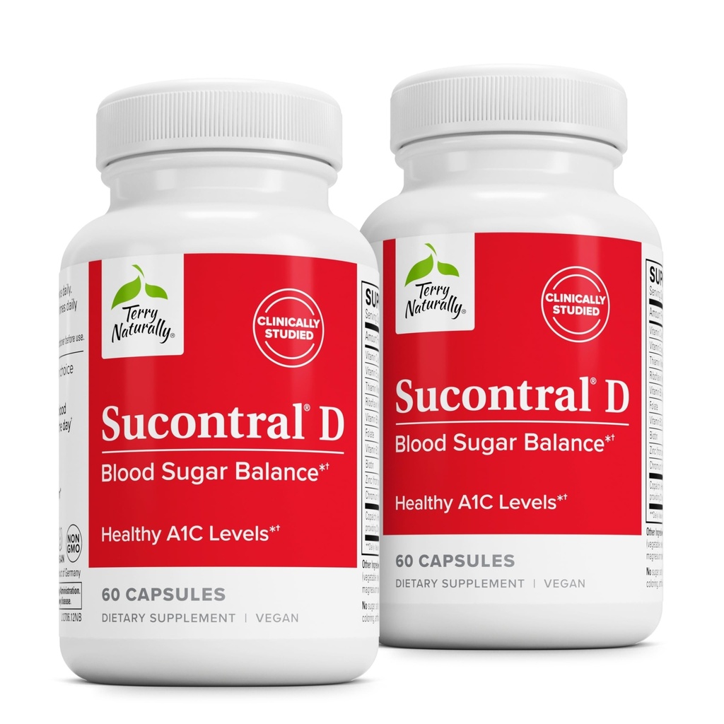 טרי באופן טבעי Sucontral D - B-Complex & Folate תוסף - Carbohydrate Metabolism תמיכה - ויטמין & מינרלים תוספת עם Zinc & Chromium - 60 קפסולות (Pack of 2)