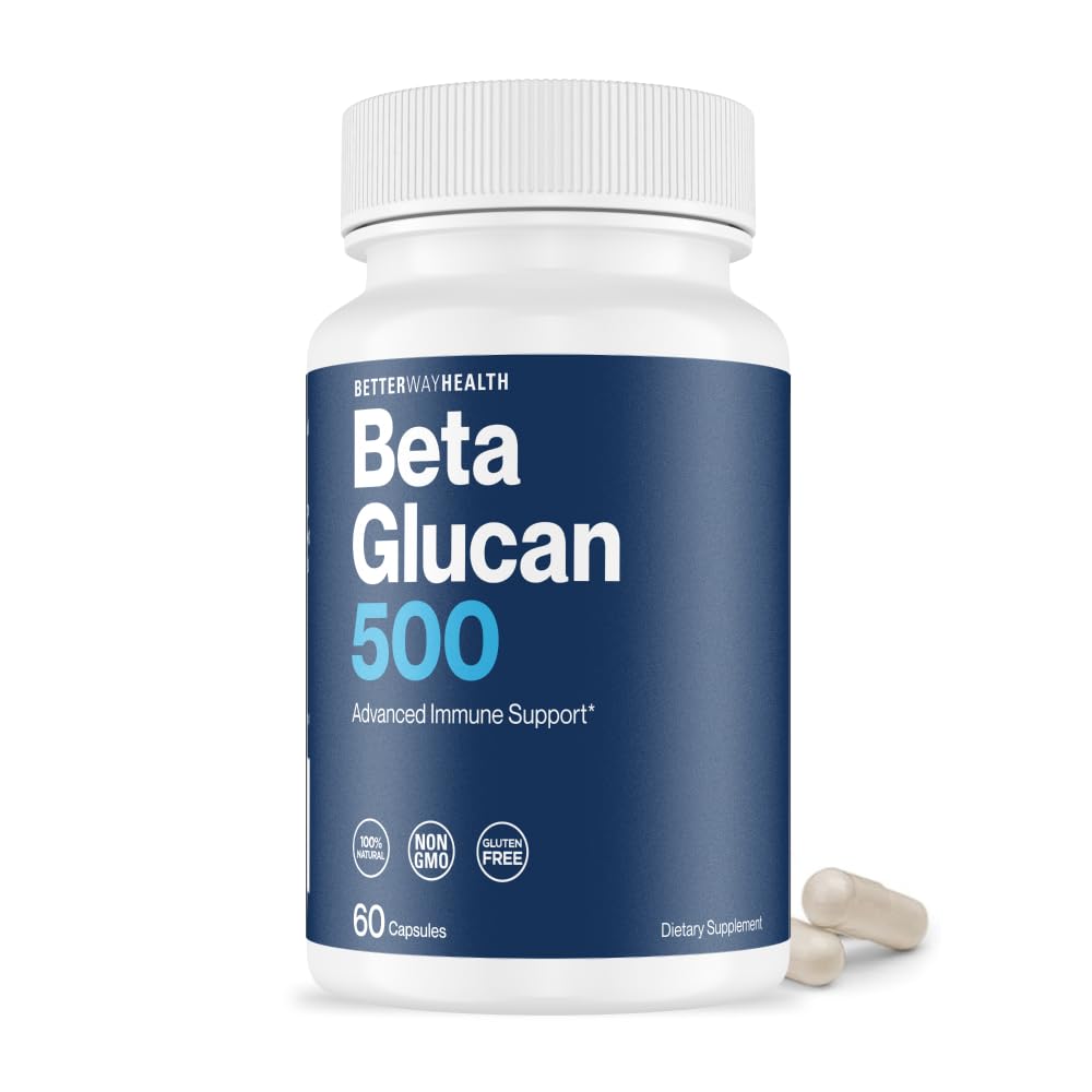 Better Way HealthTM - Advanced Immune Readness - Highly Purified 1,3/1,6 Beta Glucan 500 - Clinically Tested Immune Defense - 500mg / 60 קפסולות (Pack of 1)