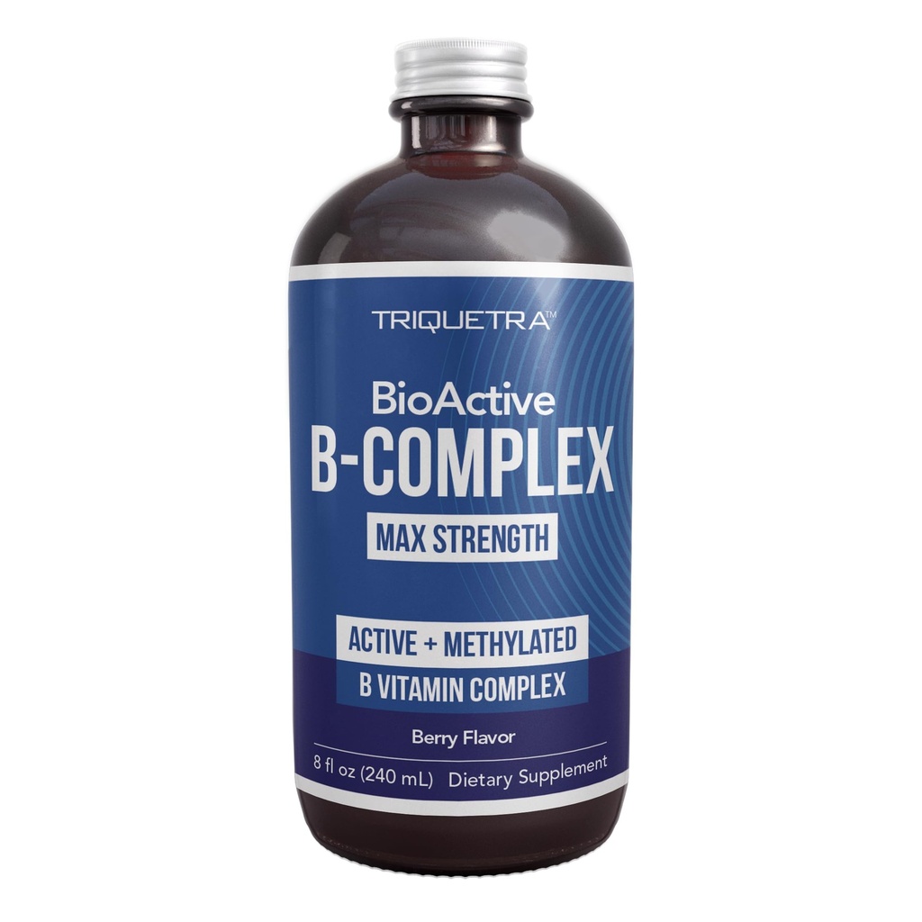 BioActive ויטמין B Complex - Blood Stream Ready, Methylated B Complex - כולל Methylfolate, 3 צורות ביו-Active של B12, BenfoPure® B1 & Pantesin® B5 - 12 ויטמין B ב Doses קליני - נוזל 8 oz